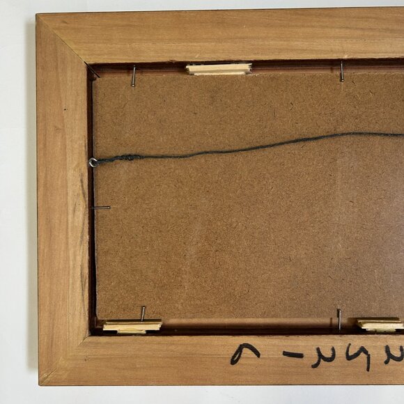 Vintage Framed Landscape Oil Painting Autumn Lake Scene Country Houses Singed - Picture 10 of 13